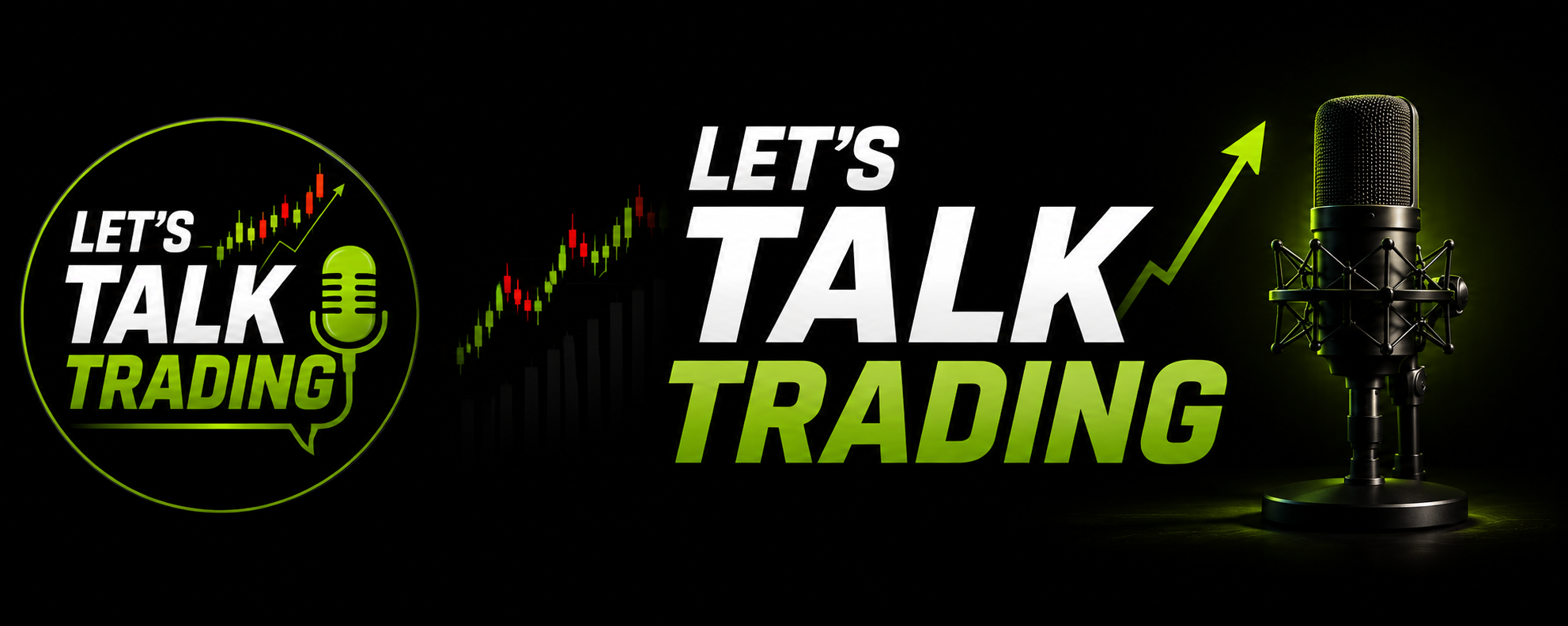 Let's Talk Trading — candlestick chart, microphone